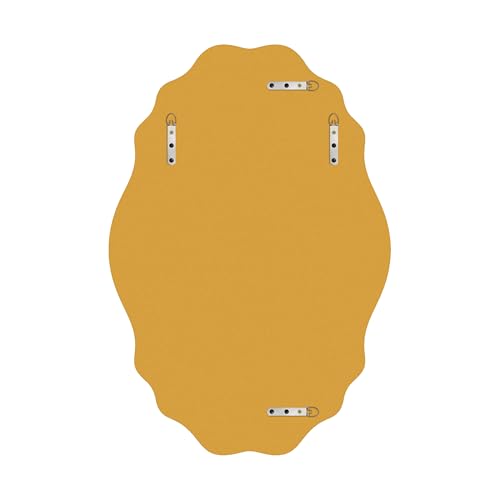 Gold Oval Wavy Mirror 22×32 inch, Irregularly Shaped, Unique Vanity Mirror, Wall Mirror for Bathroom, Living Room, Bedroom, Entryway