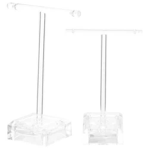 POPETPOP Support de Boucles D'oreilles en Acrylique Transparent T-shaped 2pcs, Pratique pour Exposer Bijoux, pour Vitrines de Magasins et Grandes Expositions de Mode