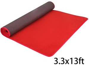 Happybuy 3.3Ft X 13Ft Large Red Carpet Runner Rug Solid TRP Rubber Backed Hollywood Runner Carpet Non-Slip Stair Patio Party Decor Wedding 1M X 4M Aisle Floor Runner Rug - Various Sizes (Red, 3x13Ft)