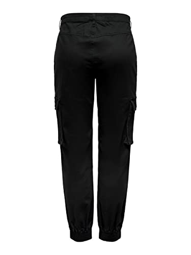 ONLY Damen Onlbetsy-alva Mw ANK Cargo Trousers PNT Hose, Schwarz, 36W / 30L EU