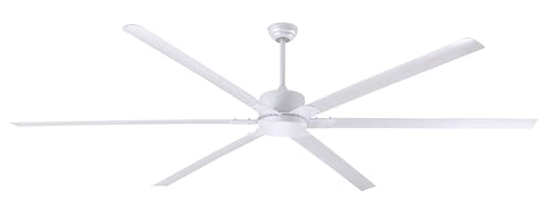 Canarm CP96WH Industrial Ceiling Fan, 96-Inch - Classic White, Downrod Mount with Zinc Ball Hanger, Ideal for Large Commercial & Industrial Spaces