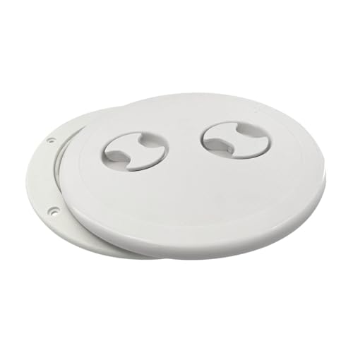 Vaveren Deck Plate Marine Inspection Hatch 8 inch Replacement Anti Slip Surface Accessory with Detachable Cover Boat Hatch for Yacht, White