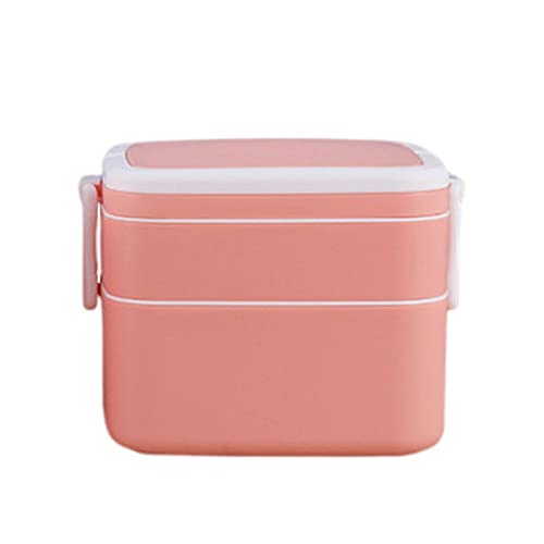 Bento Boxes Bento Box Fiambrera aislada a prueba de fugas Caja Bento de grado alimenticio Contenedor de alimentos con tapa independiente práctica asa oculta (Color: Rosa)