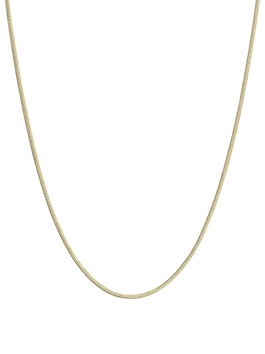 FOCALOOK Collier Chaîne Plaqué Or Femme Fine 1,2mm en Acier Inoxydable Chaine Serpent Dorée Longueur 45 cm + 5cm pour Pendentif Bijou Cadeau Femmes avec Boîte
