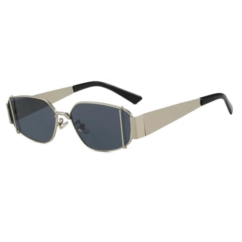 Lunettes de soleil de luxe femme monture métal punk homme protection UV400