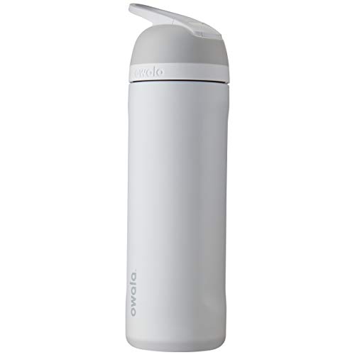 Owala Flip Insulated Stainless Steel Water Bottle with Straw, BPA-Free Sports Water Bottle, Great for Travel, 24 Oz, Shy Marshmallow - image 1