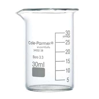 Cole-Parmer Elements Low-Form Beaker, Glass, Griffin Style, Graduated, 4000 mL