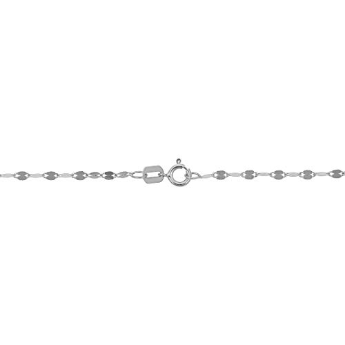 Kooljewelry 10k White Gold 1.9 mm Flat Mirror Link Necklace2