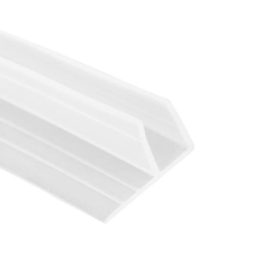 Joints de douche en forme de F - 200 cm - En caoutchouc et plastique - Pour verre de 4 à 6 mm - Transparent - Pour écran de douche ou porte