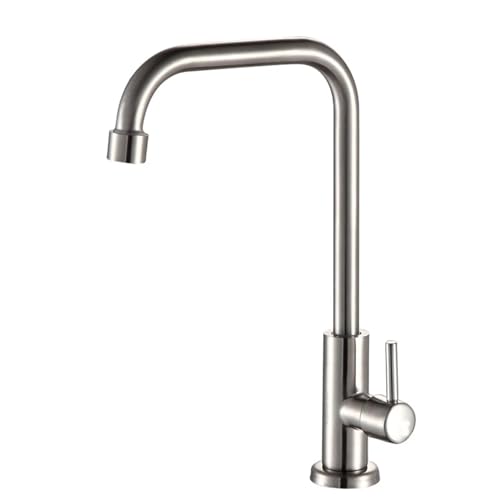 Casa de Cocina de Acero Inoxidable Taucet de Grifo de Grifo montado en el Grifo de Agua fría Grifo de baño con Rutina de baño con Acabado gaseoso (A2)