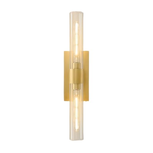 Image of ZeniLife Wall Lamp, Postmodern Metal and Glass Wall Sconce, 2-Light Vintage Wall Light for Living Room Bedroom Bathroom Hallway, Pack of 1, 2.4 x 22.8 Inch, Gold
