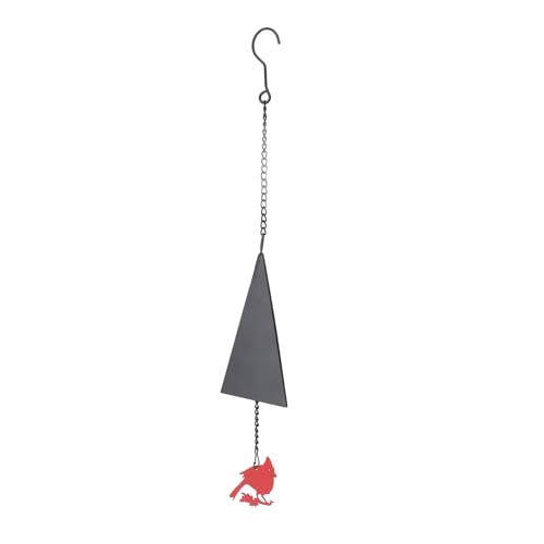 Cloche à vent géométrique oiseau rouille pour déco de jardin