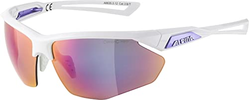 Lunettes de sport ALPINA NYLOS HR white-purple gloss pour adultes amateurs de cyclisme