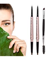 HeyBeauty 2 Pack of Eyebrow Pencil, Waterproof Eyebrow Makeup with Dual Ends, Professional Brow Kit with Eyebrow Brush, Grey