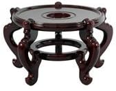 10" Rosewood Wooden Fishbowl Vase Plant Pot Display Stand