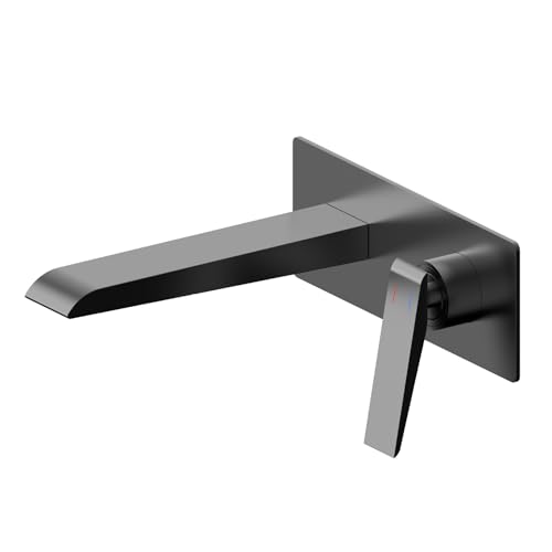 Mitigeur de lavabo encastré noir en laiton massif MOCHAMIK haute durabilité G1/2