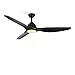 CREATE / UPWIND SAIL / Ventilateur de plafond avec lumière XL noir / moteur AC, 3 tonalités lumineuses, télécommande, silencieux, minuterie