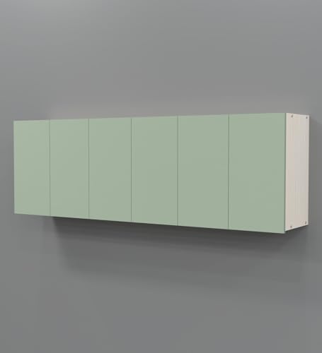 Image of SPECIALITY PANELS 6 Door Wall Cabinet with UV Profile Shutter | Wall Mounted Storage Cabinet for Kitchen Bathroom Living Room | Wooden Wall Cabinet Organizer Pista Green Finish DIY Assembly