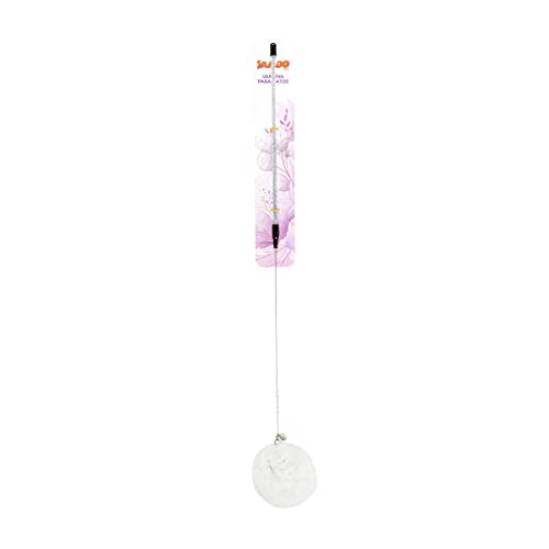 JAMBO PET Brinquedo Varinha Bola de Pelo Com Sino Cinza para Gatos
