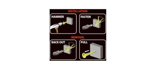 Anclajes y tornillos para paneles de yeso de alta resistencia WallClaw PCK-WC4-YS de 4 piezas