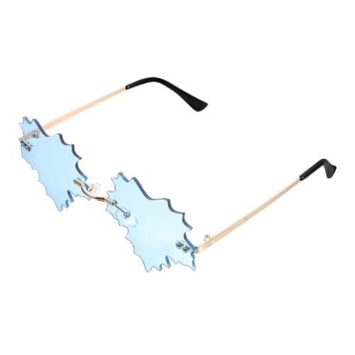 NIYANGLE Gafas de Sol Ligeras Metal, Ideales para Fiestas y Eventos Temáticos sin Montura Forma de Hoja Estilo Único y Moderno para Mujer