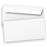 50 x Briefumschläge DIN LANG (220 x 110 mm), gerade Klappe, selbstklebend OHNE Fenster, Business weiß, 80 g/qm
