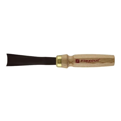 Image of Flexcut Wood Carving Gouge | #10 Mallet Gouge, 1-1/8 Inches | 1095 High Carbon Steel | Ash Hardwood Handle | MC711 | Made in the U.S.A.