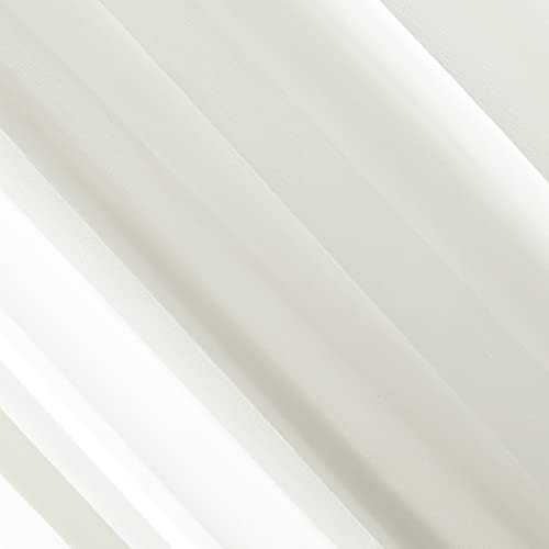 No. 918 Mallory Sheer Rod Pocket Curtain Panel, 59" x 108", Eggshell, W 59" x L 108" (1 Panels) - Image 3