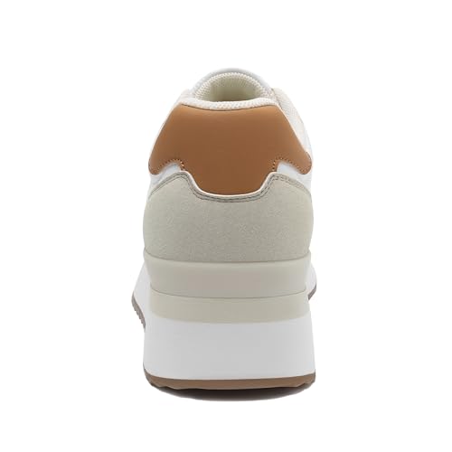 Rihero Women's Platform Sneakers Casual Lace Up Non Slip Tennis Walking Shoes Comfortable Lightweight Chunky Fashion Sneakers3