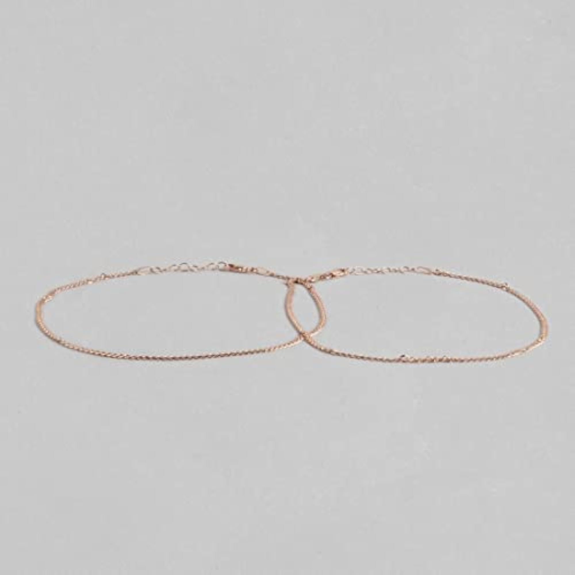 Women's 925 Sterling Silver Modest Chain Rose Plating Anklet