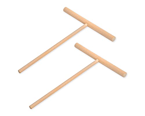 DS. DISTINCTIVE STYLE Crepe Spreader 2 Pieces 6.1 Inches x 4.7 Inches Natural Wooden T-Shaped Tool for Crepes Wooden Crepe Maker Pancake Maker Tool