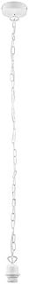 PRET White Pendant Cord Ceiling Light with Gloss White Chain E27 Edison Fitting