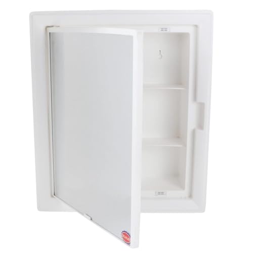 Image of CIPLA PLAST Glam Mirror Cabinet for Bathroom | Multipurpose Shelf | Wall Mounted Shelves | Bathroom Cabinet for Storage | Shelves | (BRC-930) (Ivory)