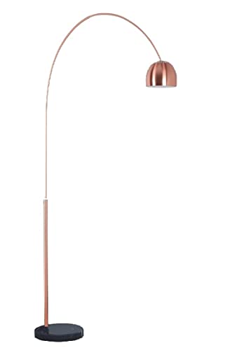 Luminária Chão Piso Arco Base Mármore Ajustável 170cm Tam. P 801s COR: Base Preto, Corpo Rose Gold 801s-PRG