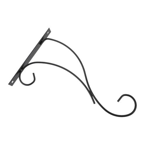 VINTORKY 壁掛け式アイアン製ハンギングバスケットブラケット 耐久性のある植物ホルダー 屋内外対応 バードフィーダーや鉢植え用省スペース