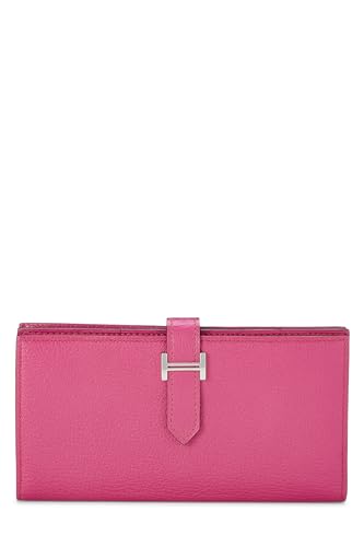 Pre-Loved Pink Chevre Bearn Soufflet Wallet, Pink - Main Image