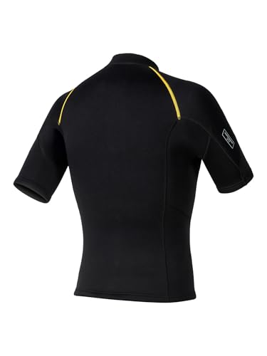 YOOJIA Camiseta De Neopreno para Hombre De Manga Corta Top con Cremallera Frontal Camiseta De Secado Rápido Traje De Natación Surf Negro XL
