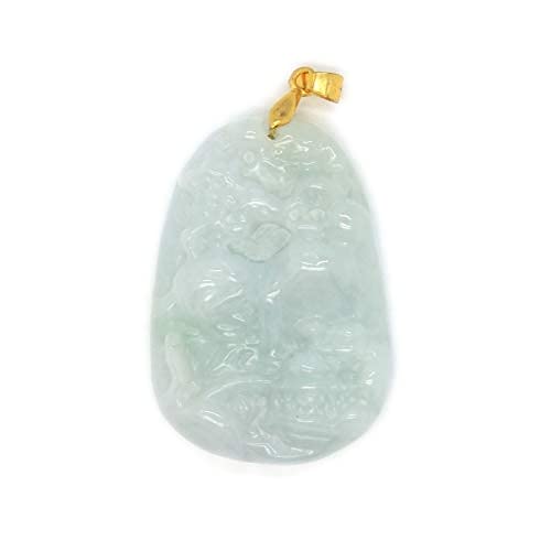 Pendentif en jadéite type A de qualité rare sculpté paysage