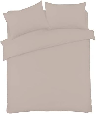 Olivia Rocco Duvet Cover Set Easy Care Plain Dyed Quilt Cover Sets, Single Cream