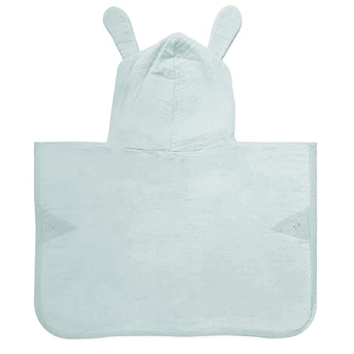 Image of Masilo Organic Cotton Muslin Hodded Poncho Towel for 6 to 12 Months Baby, Pack of 1 - Bunny Mint