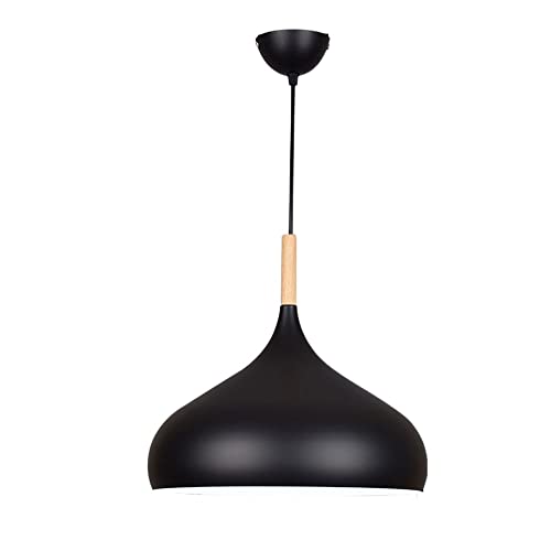 Lampe Suspendue en Bois à Tête Nordique Luminaire Macaron Chic Salon et Magasin