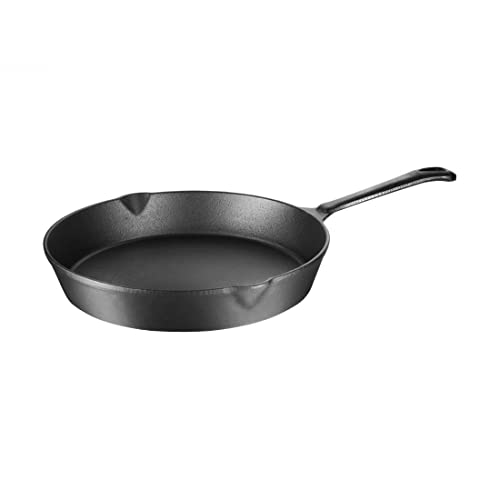 Vogue Cast Iron Skillet Frying Pan, Round, 25cm / 10 inch - All Hobs Including Induction M655