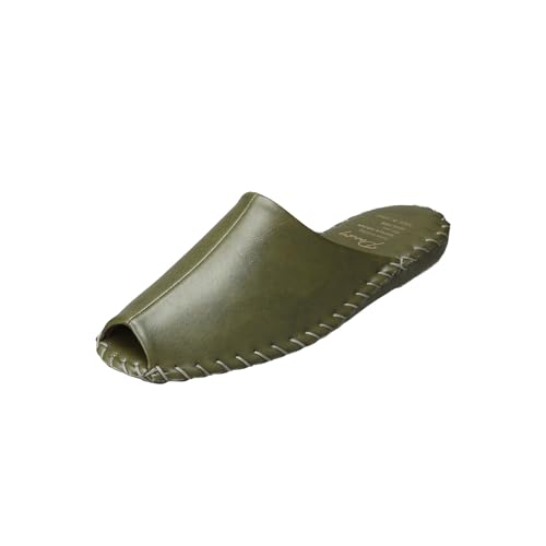 9952 スリッパ カーキ M(23.0cm〜23.5cm)パンジー 日本製 レディース ルームシューズ