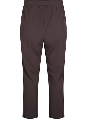 Zizzi Flash by Damen Große Größen Hose Einfarbig Straight Fit Gr Gr L Chocolate Brown