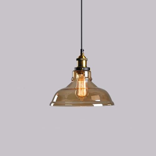 Suspensions en métal et verre luminaire rétro marron clair pour café