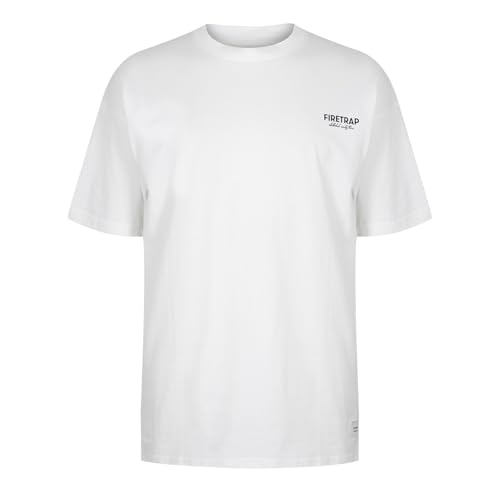 Image of Firetrap Mens Large Logo T-Shirt Short Sleeve Lifestyle Black XXL