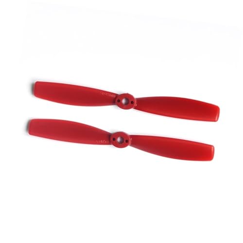 Hélice 5045 pour coureurs FPV tripale rouge en fibre de verre avec bagues adaptation