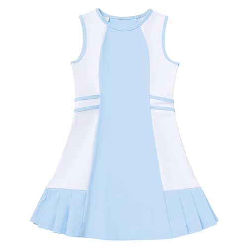 ODASDO Girls Tennis Golf Outfit Sleeveless Dress Tank Top with Pocket Shorts Skorts Set Sportswear Workout Athletic Clothes