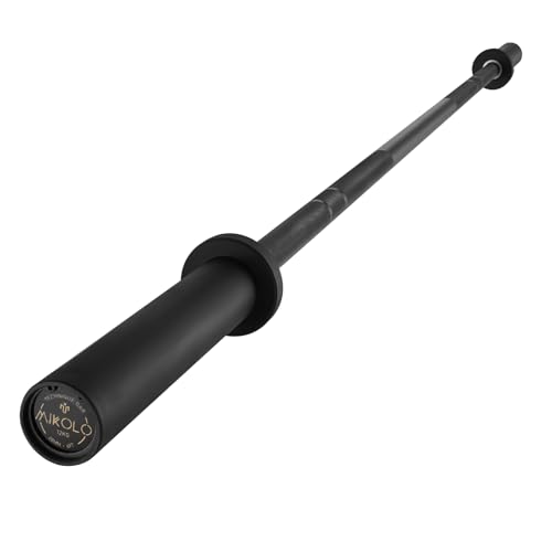 Mikolo 7ft Olympic Barbell Barbell for Weightlifting and Powerlifting 45lb Olympic Bar for 1500lbs Capacity Weight Bar Fit 2 Standard Weights (6ft Balck)