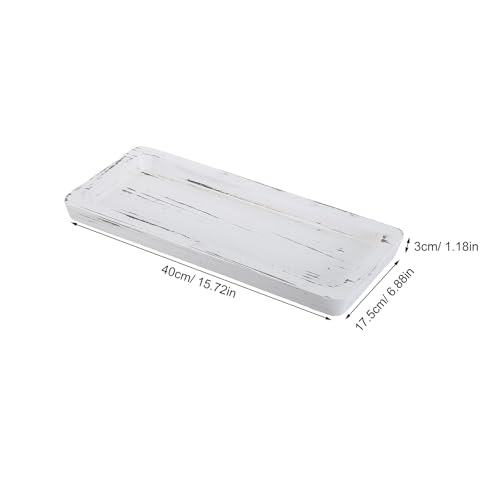 Bandeja de madera rústica rectangular para decoración navideña y salón 3